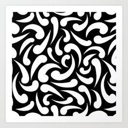White Abstract Swirls Art Print