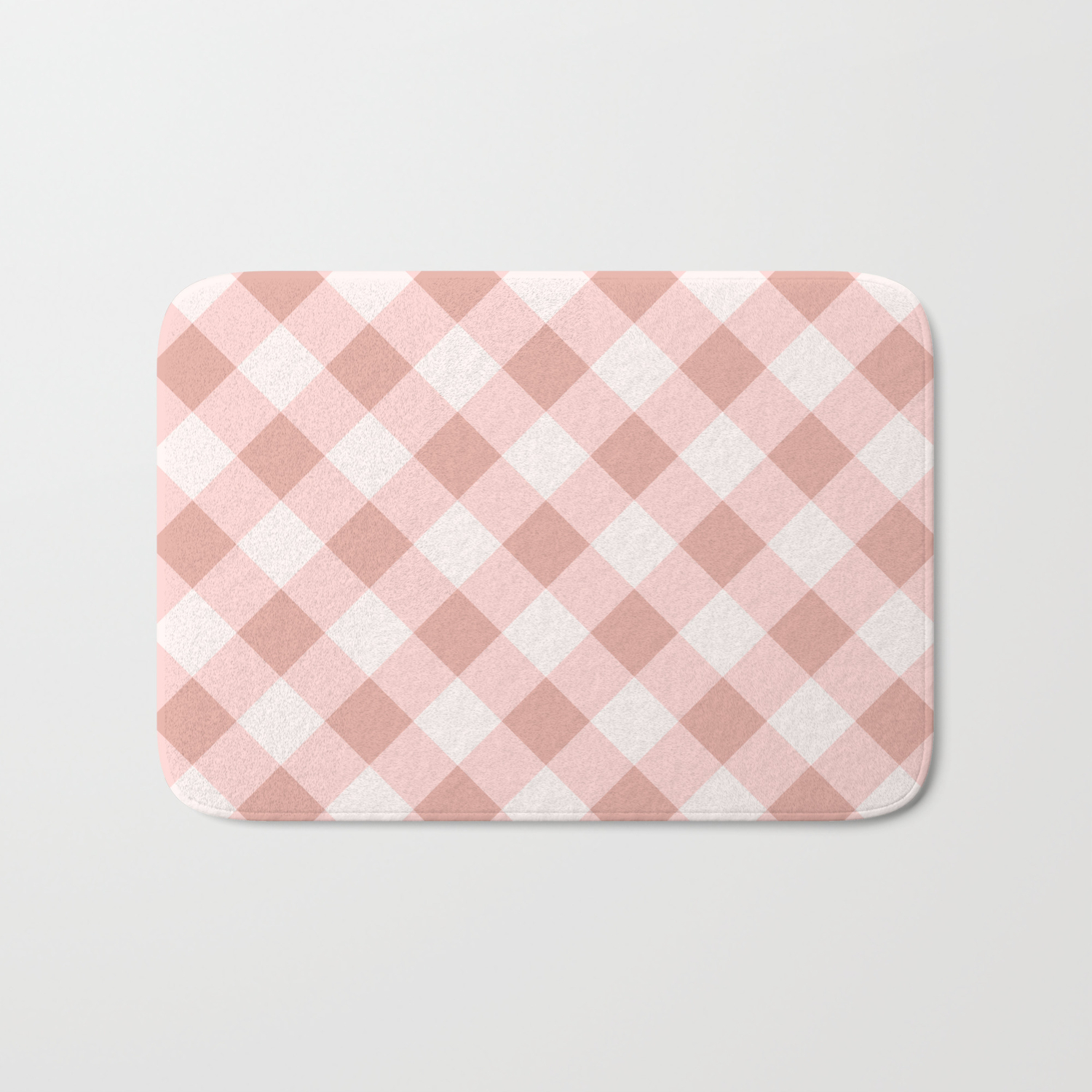 Diagonal Buffalo Check Pale Pink Bath Mat By Danadudesign Society6