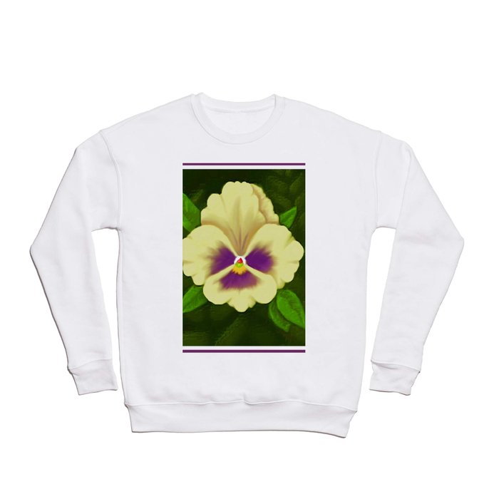 Pansy flower with leaves  Crewneck Sweatshirt