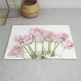 Shabby Chic Pastel Pink Roses Rug