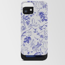 Tropical birds blue toile iPhone Card Case