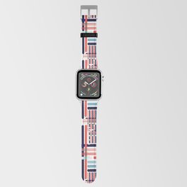 Crisscrossed checks red and blue Apple Watch Band