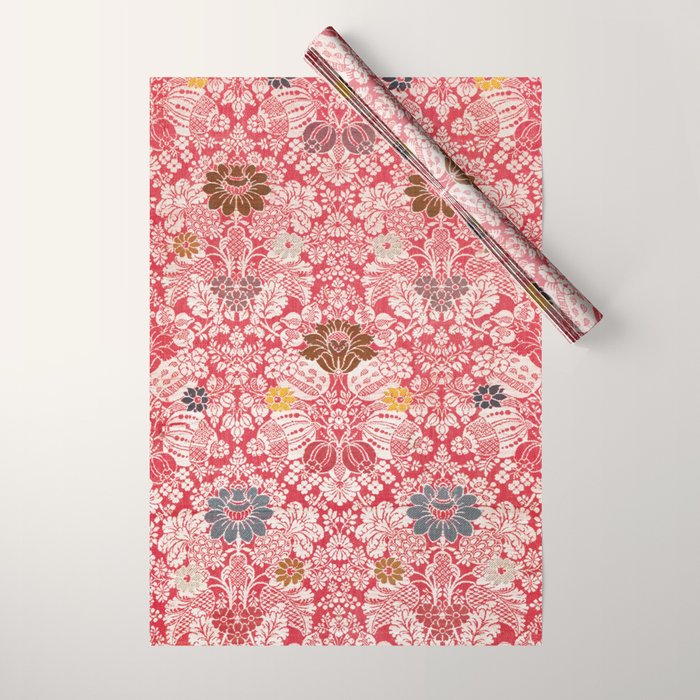 Floral textile panel in high resolution from the mid-18th century