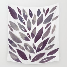 Watercolor floral petals - purple and grey Wall Tapestry