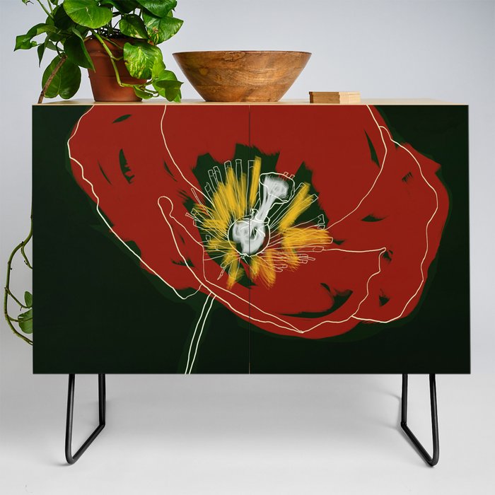 Special Gift Red Credenza