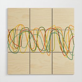 Abstract Minimal Retro Lines Wood Wall Art