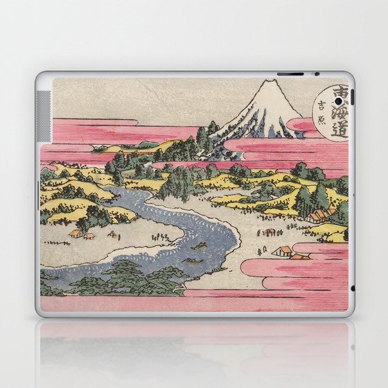 Japanese Woodblock Yoshiwara, No. 15 from the series Fifty-three Stations of the Tôkaidô Road Laptop & iPad Skin