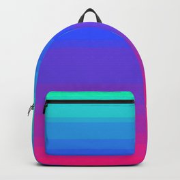 Mint, Blue, & Magenta Uneven Stripes Backpack | Colorful, Colourful, Gradient, Mint, Magenta, Bright, Pattern, Uneven, Graphicdesign, Pink 