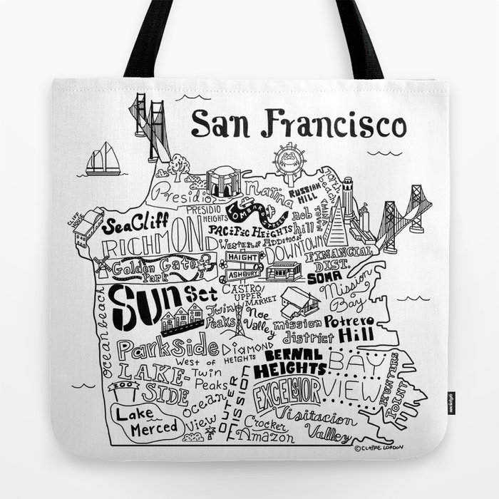 Boise Map Tote Bag, hand screen printed Large heavy duty canvas bag