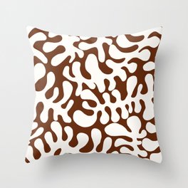 White Matisse cut outs seaweed pattern 8 Throw Pillow