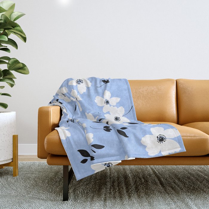 Black floral throw blanket deals