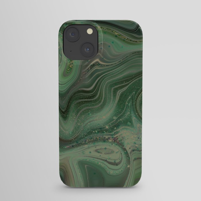 Emerald Green Crystal Swirl iPhone Case