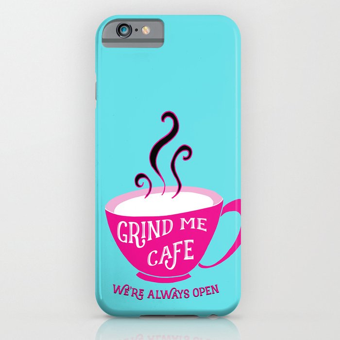 Grind Me Cafe - Blue iPhone Case