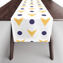 Yellow arrows and navy blue dots pattern Table Runner