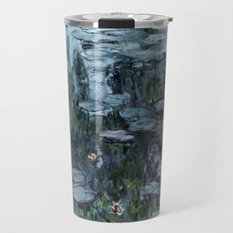 Claude Monet Water Lilies steel blue Travel Mug