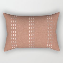 boho vertical stitch - terracotta Rectangular Pillow
