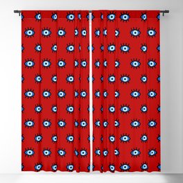 Evil Eye on Red Blackout Curtain