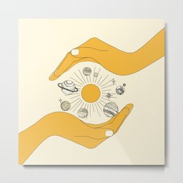 The Universe in Your Hands Metal Print