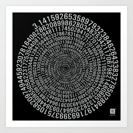 Pi - black Art Print