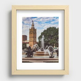 The Waters Of JC Nichols Fountain And Giralda Tower Recessed Framed Print