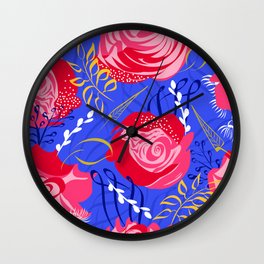 Marsala #illustration #pattern Wall Clock