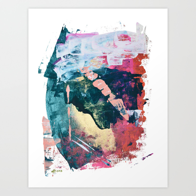 Taos A Vibrant Abstract Mixed Media Painting In Various Colors By