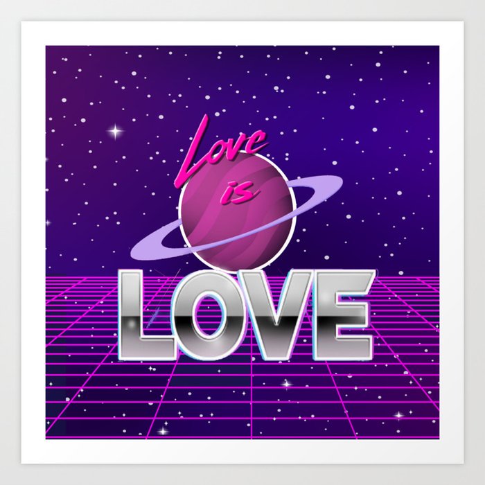 Love is Love Retro Style Art Print