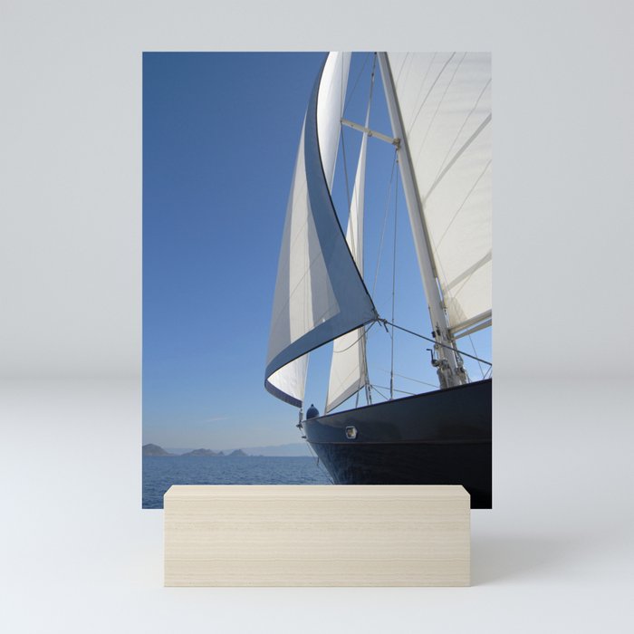 big sailboat sailing Mini Art Print