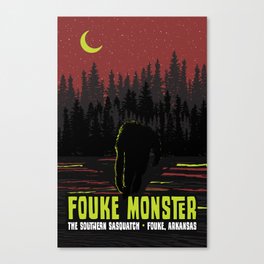Fouke Monster in neon and red Canvas Print
