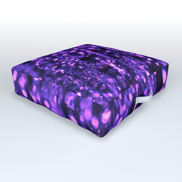 Purple Fractal Outdoor Floor Cushion