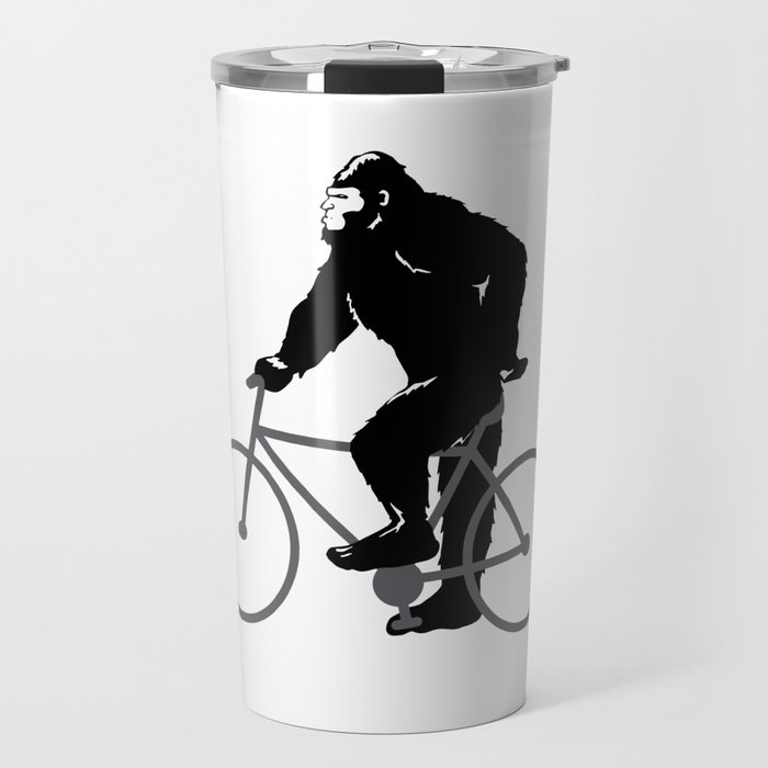 Bigfoot  riding bicycle Travel Mug