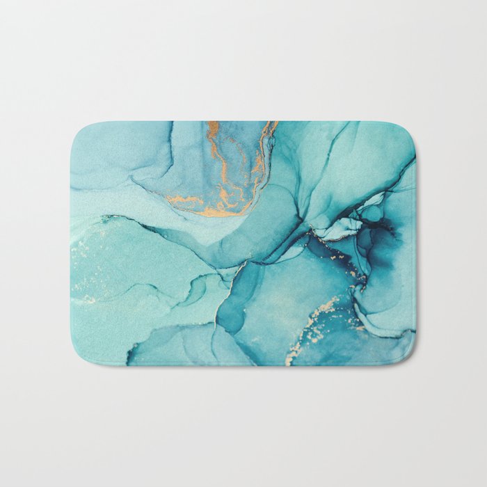 Abstract Turquoise Art Print By LandSartprints Bath Mat