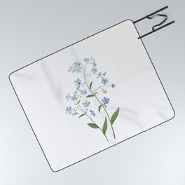 blue forget me not flowers 2021 watercolor  Picnic Blanket