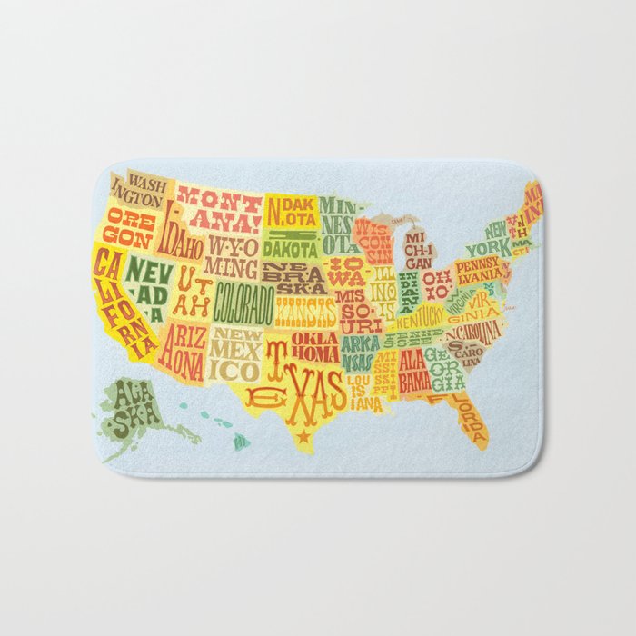 United States of America Map Bath Mat