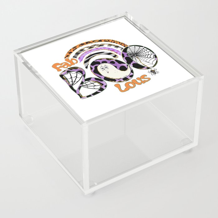 Halloween funny cute ghost faboolous Acrylic Box