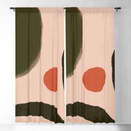 Abstract Composition in Vintage Earthy Colors Blackout Curtain