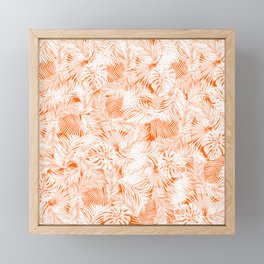 orange tropical leaves pattern Framed Mini Art Print