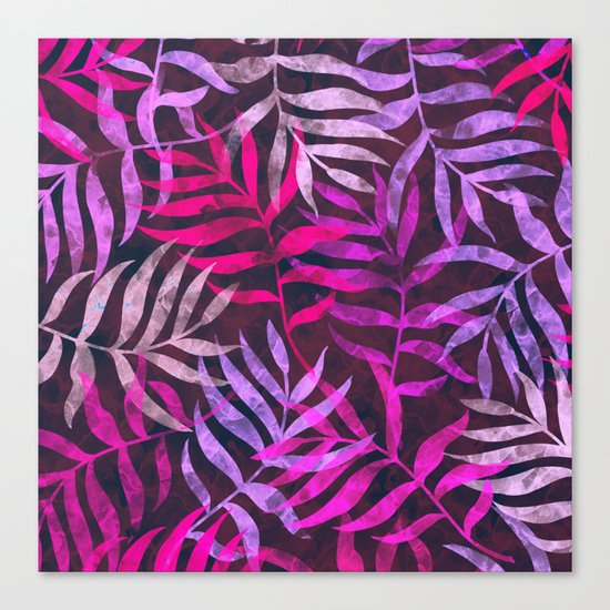 Watercolor Tropical Palm Leaves VI Canvas Print
