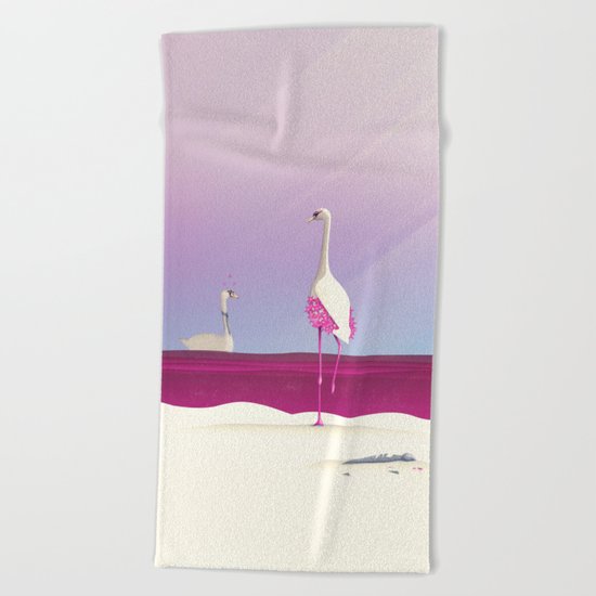 Flamingo Fatale Beach Towel