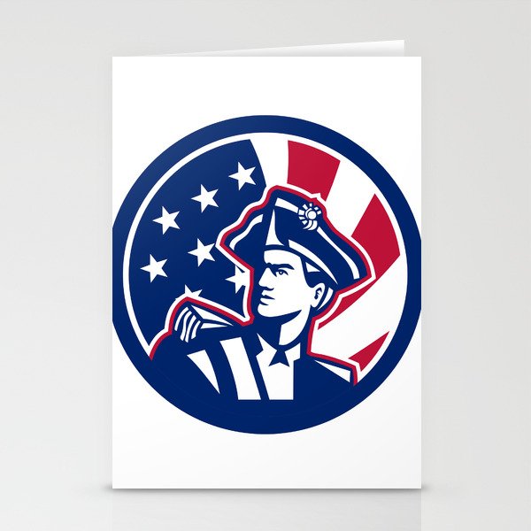American Patriot USA Flag Icon Stationery Cards