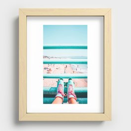 Roller Babe - Manhattan Beach Pier, California Recessed Framed Print