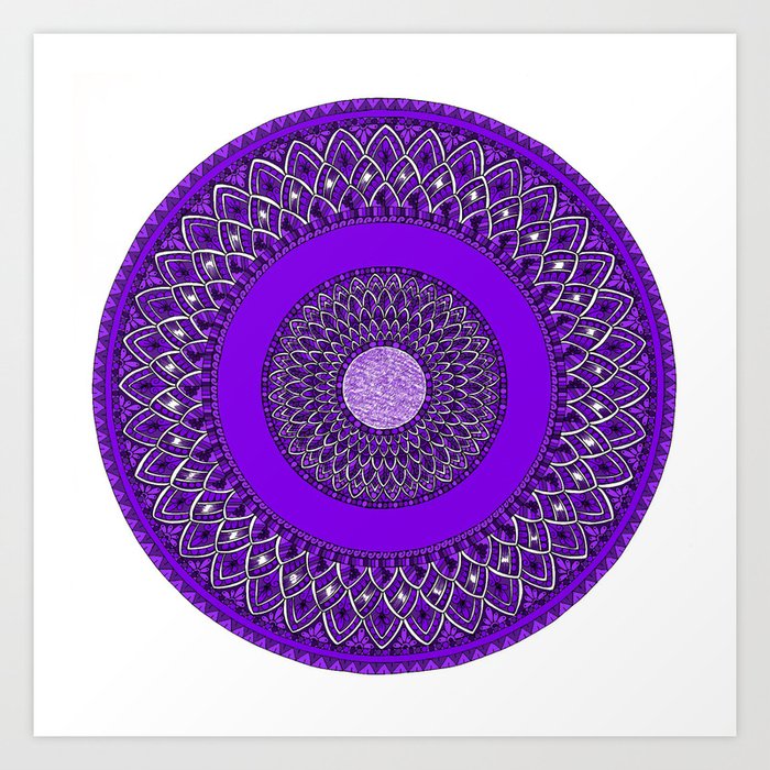 Majestic- Purple Mandala Art Print