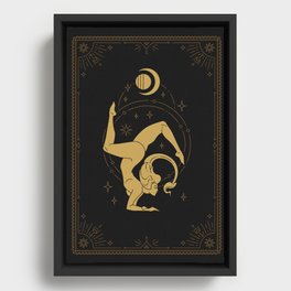 Scorpio Zodiac Sign Tarot Pieces Mermaid Bohemian Art Deco Gold and Black Framed Canvas