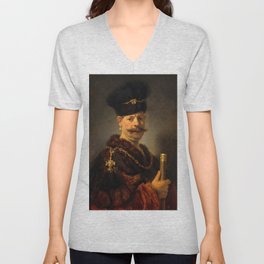 A Polish Nobleman, 1637 by Rembrandt van Rijn V Neck T Shirt