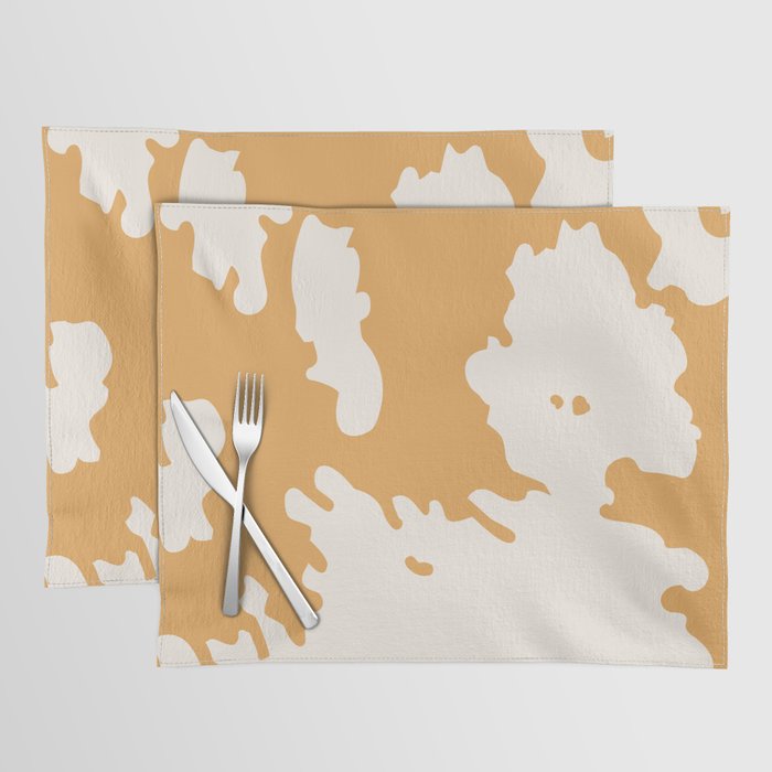 Rustic Cowhide in Retro Tan + Yellow Placemat