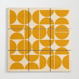 Mid Century Modern Geometric 04 Yellow Wood Wall Art