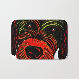 Colorful Scruffy Dog Bath Mat | Dog, Art, Scruffy, Illustration, Acrylic, Popart, Painting, Digital 