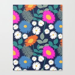 Naive Summer Flowers  Canvas Print