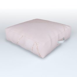 Geometrical blush pink rose gold glitter lines Outdoor Floor Cushion