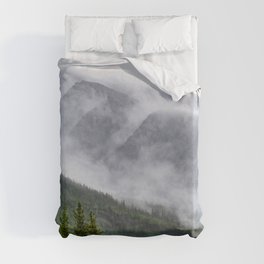 Jasper National Park Fog | Landscape Photography Duvet Cover